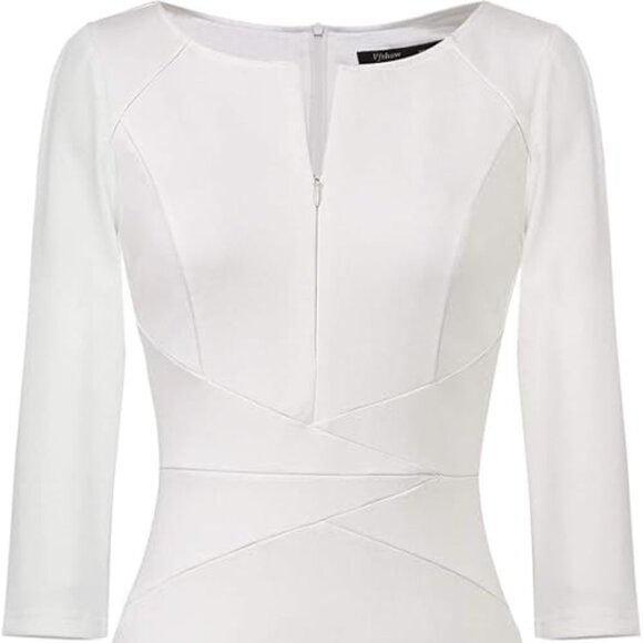 Wedding Dress Business Woman Office Formal Cross Bodycon Stretch XL 14 16 18 - Picture 15 of 15